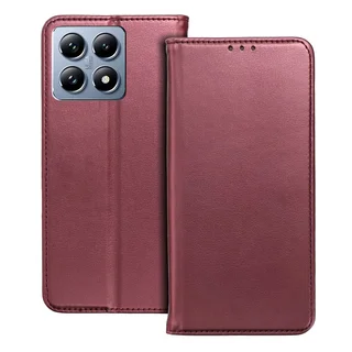 Xiaomi 14T 5G telefontok - Smart Magnetic burgundy szilikon keretes mágneses könyvtok
