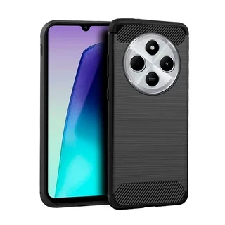 Telefontok Xiaomi Poco C75 - Carbon Fiber - fekete szilikon hátlap tok