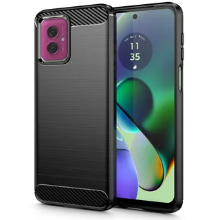Motorola Moto G55 5G telefontok - Carbon Fiber - fekete szilikon hátlap tok