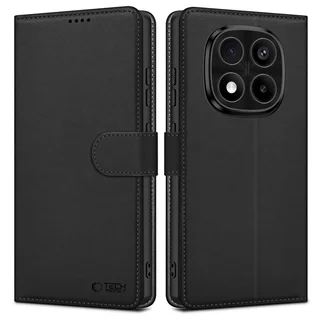 Xiaomi Redmi Note 14 Pro+ 5G telefontok - Tech- Protect Wallet - fekete bőr könyvtok, ráhajtófüllel ﻿