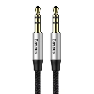 Baseus Yiven M30 kábel - fekete 3.5mm jack-jack audio szövet kábel, 1m