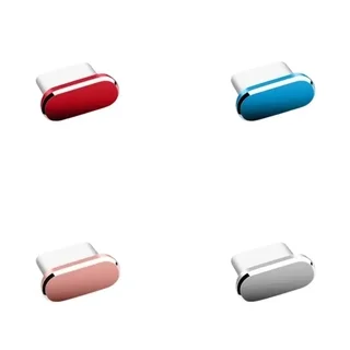 Porvédő kupak - Type-C (USB-C) csatlakozóba - piros/kék/pink/ezüst, műanyag (4db)