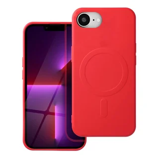 Telefontok iPhone 16e - MagSafe kompatibilis piros szilikon hátlap tok