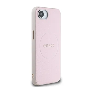 iPhone 16e telefontok - Guess Grained Classic Logo - pink hátlap tok