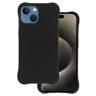 iPhone 14 telefontok - Pastel Wave - MagSafe kompatibilis fekete szilikon hátlap tok