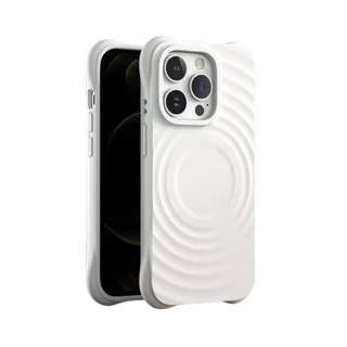 iPhone 12 Pro telefontok - Pastel Wave - MagSafe kompatibilis fehér szilikon hátlap tok