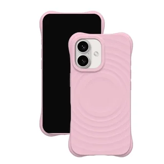 iPhone 16 telefontok - Pastel Wave - MagSafe kompatibilis pink szilikon hátlap tok