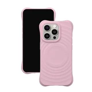 iPhone 15 Pro telefontok - Pastel Wave - MagSafe kompatibilis pink szilikon hátlap tok