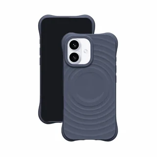 iPhone 16 telefontok - Pastel Wave - MagSafe kompatibilis szürkéskék szilikon hátlap tok