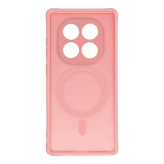 Xiaomi Redmi Note 14 Pro 5G - Full matte Mag Cover - MagSafe kompatibilis áttetsző/pink hátlap tok