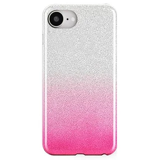 iPhone 16e telefontok - Ezüst / pink Shiny tok