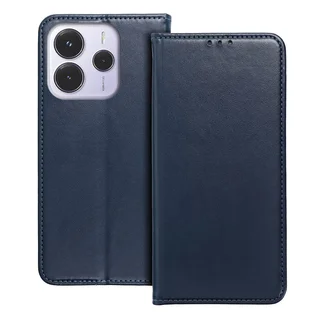 Xiaomi Redmi Note 14 4G / LTE telefontok - Smart Magnetic kék szilikon keretes mágneses könyvtok ﻿