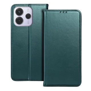 Xiaomi Redmi Note 14 4G / LTE telefontok - Smart Magnetic zöld szilikon keretes mágneses könyvtok