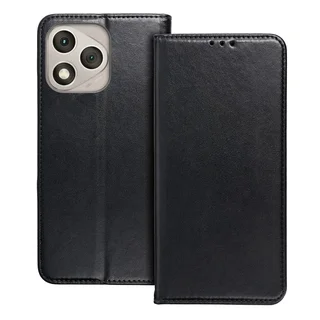 Honor 400 Lite 5G telefontok - Smart Magnetic fekete szilikon keretes mágneses könyvtok