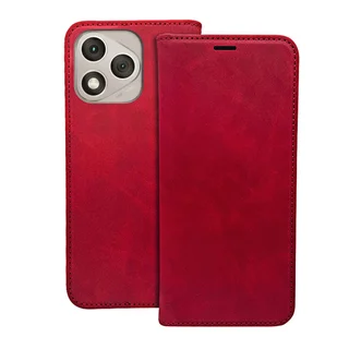 Honor 400 Lite 5G telefontok - Suede - piros mágneses szilikon keretes könyvtok ﻿