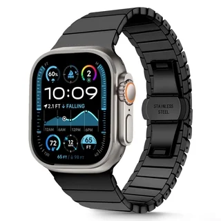Tech- Protect Linkband - Apple Watch 4 / 5 / 6 / 7 / 8/ 9 / Ultra / SE (42 / 44 / 45 / 49 mm) - fém szíj, fekete