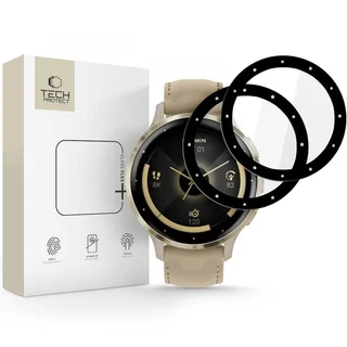 Garmin Venu 3S - okosóra flexi üvegfólia fekete kerettel (2db)