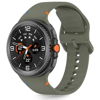 SAMSUNG GALAXY WATCH 8 / CLASSIC (40 / 44 / 46 MM) - TECH-PROTECT Sport - katonai zöld szilikon szíj