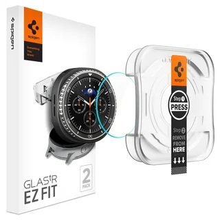 Okosóra üvegfólia - Spigen EZ FIT GLAS.tR - Samsung Galaxy Watch 8 Classic (46 mm) okosórához (2 db) + felhelyezést segítő