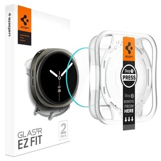 Okosóra üvegfólia - Spigen EZ FIT GLAS.tR - Samsung Galaxy Watch 8 (40 mm) okosórához (2 db) + felhelyezést segítő