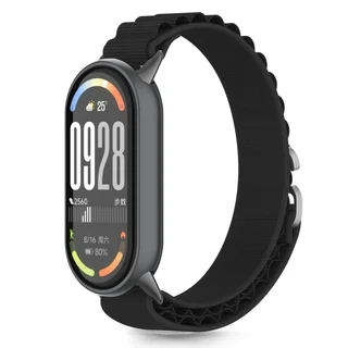 Okosóra szíj - Xiaomi Smart Band 8 / 9 / 10 / NFC - Tech-Protect Nylon Pro - fekete szövet szíj