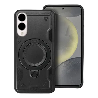 Telefontok Xiaomi Redmi 15C - FROST ARMOR fekete szilikon hátlap tok, kitámasztó ujjgyűrűvel