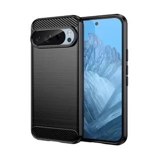 Telefontok Google Pixel 10 - Carbon Fiber - fekete szilikon hátlap tok