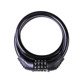 Biciklis kiegészítő Univerzális, bicikli spirálzár, számzáras, fekete