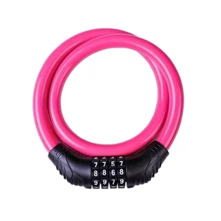 Biciklis kiegészítő Univerzális, bicikli spirálzár, számzáras, pink