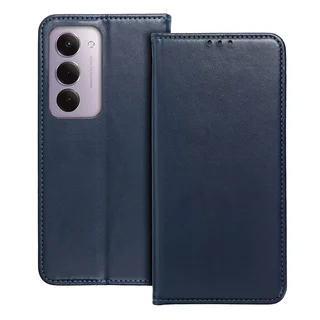 Telefontok Xiaomi Redmi 15 4G / 5G - Smart Magnetic kék szilikon keretes mágneses könyvtok