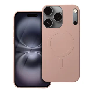 Telefontok iPhone 17 Pro Max - MagSafe kompatibilis púder pink szilikon hátlap tok