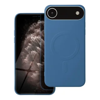 Telefontok iPhone 17 Air - MagSafe kompatibilis kék szilikon hátlap tok