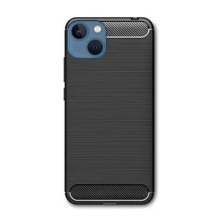 Telefontok iPhone 13 - Forcell CARBON fekete szilikon hátlap tok