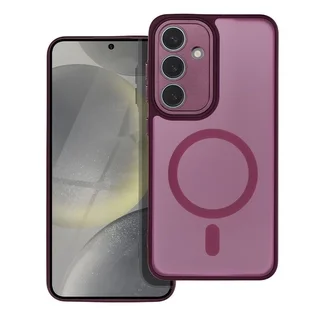 Telefontok Samsung Galaxy A17 5G - Variete MagSafe kompatibilis áttetsző műanyag hátlap tok, lila szilikon kerettel