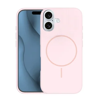 Telefontok iPhone 17 - Thin Mag - MagSafe kompatibilis púderpink szilikon hátlap tok
