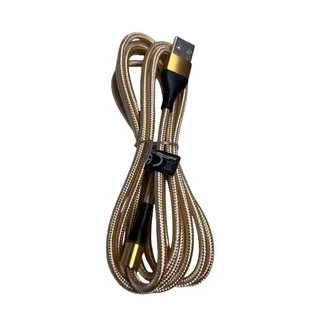 Setty - 3in1 kábel - USB - Lightning / Type-C (USB-C) / MicroUSB cserélhető mágneses fejekkel, arany kábel 2,4A, 1 m