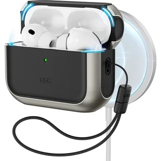 AirPods Pro 3 tartó - ESR ORBIT Halolock - MagSafe kompatibilis titánium AirPods Pro 3 tok