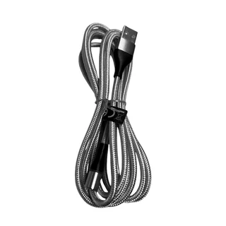 Setty - 3in1 kábel - USB - Lightning / Type-C (USB-C) / MicroUSB cserélhető mágneses fejekkel, ezüst kábel 2,4A, 2 m