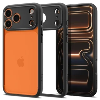 Telefontok iPhone 17 Pro Max - SPIGEN ULTRA HYBRID - átlátszó/fekete szilikon tok