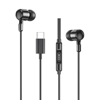 Headset: XO EP81 - fekete vezetékes, stereo headset - Type-C (USB-C) csatlakozóval