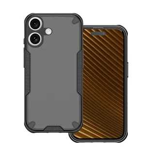 Telefontok iPhone 17 - Defender Matt - fekete/áttetsző ütésálló hátlap tok