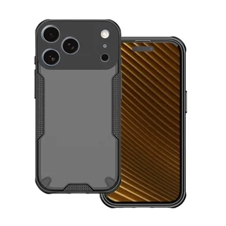 Telefontok iPhone 17 Pro - Defender Matt - fekete/áttetsző ütésálló hátlap tok