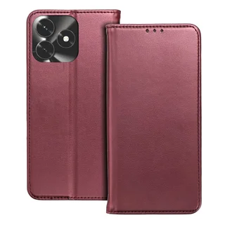 Telefontok Honor X5c Plus - Smart Magnetic burgundy szilikon keretes mágneses könyvtok
