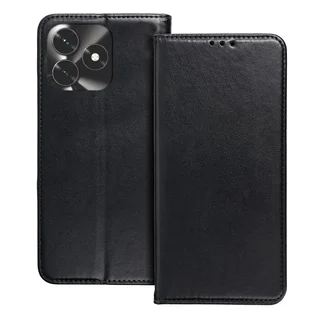 Telefontok Honor X5c Plus - Smart Magnetic fekete szilikon keretes mágneses könyvtok