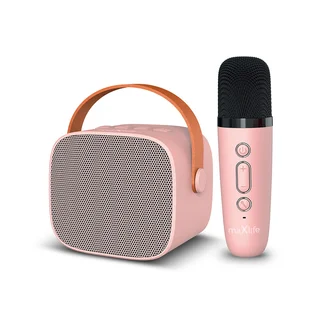 Maxlife MXKS-100 - pink bluetooth hangszóró, karaoke mikrofonnal