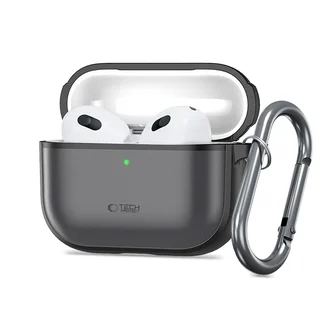AirPods Pro 3 tartó - Tech-Protect MAGMAT - MagSafe kompatibilis fekete szilikon AirPods Pro 3 tok