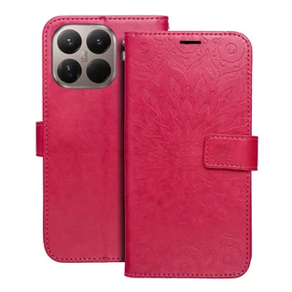 Telefontok Xiaomi 15T Pro 5G - MEZZO mandala mintás magenta mágneses szilikon keretes könyvtok