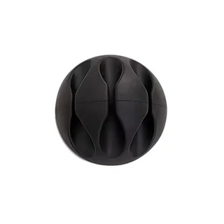 Univerzális 3 klipszes kör kábelrendező, fekete szilikon, ragasztható