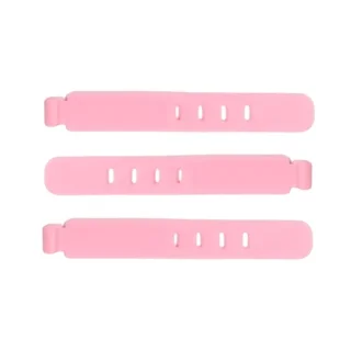 Kábelrendező - 3db pink, szilikon kábelrendező szalag