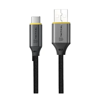 Tactical Fast Rope Aramid 2.0 - USB / Type-C (USB-C) fekete szövet kábel, 1m